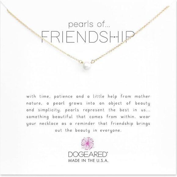 Dogeared Gold Filled Pearls of Friendship White Freshwater Pearl Necklace 16"-18 - Picture 1 of 2